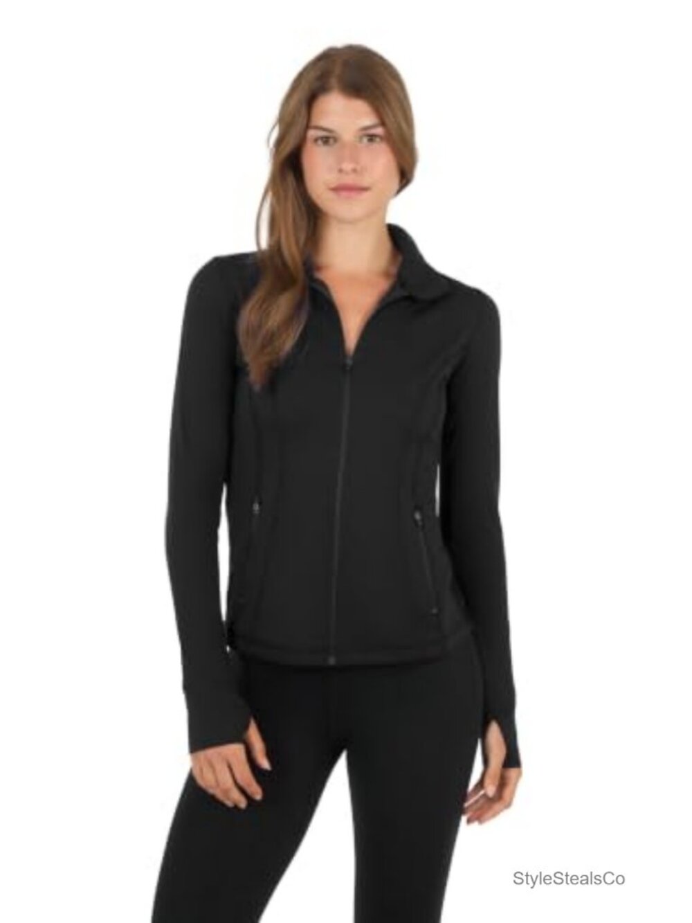 Full Zip Running Track Jacket Athletic Slim Fit with Thumbholes